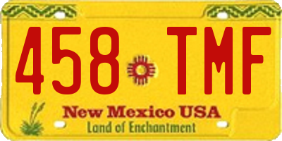 NM license plate 458TMF