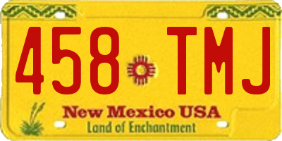NM license plate 458TMJ