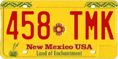 NM license plate 458TMK