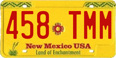 NM license plate 458TMM