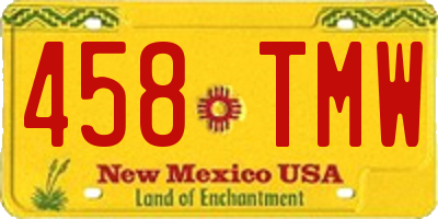 NM license plate 458TMW