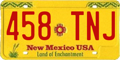 NM license plate 458TNJ