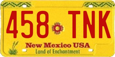 NM license plate 458TNK