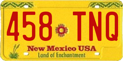 NM license plate 458TNQ
