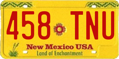 NM license plate 458TNU