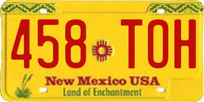 NM license plate 458TOH