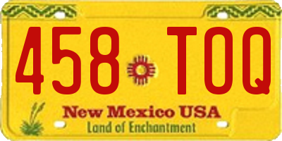 NM license plate 458TOQ