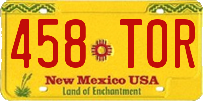 NM license plate 458TOR