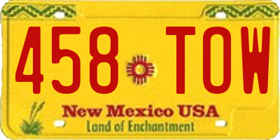 NM license plate 458TOW