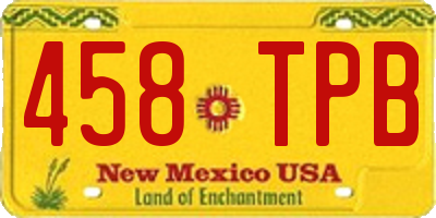 NM license plate 458TPB