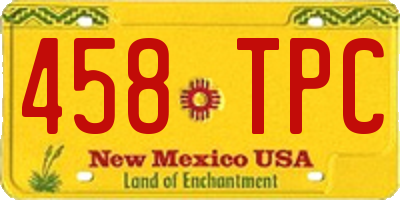 NM license plate 458TPC