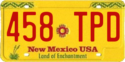 NM license plate 458TPD