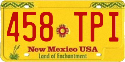 NM license plate 458TPI