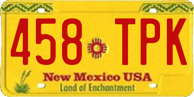 NM license plate 458TPK