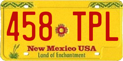 NM license plate 458TPL