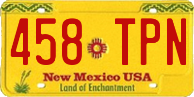 NM license plate 458TPN