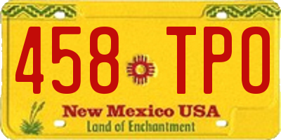 NM license plate 458TPO
