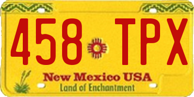 NM license plate 458TPX