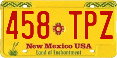 NM license plate 458TPZ