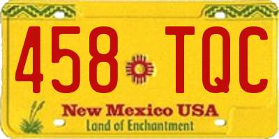 NM license plate 458TQC