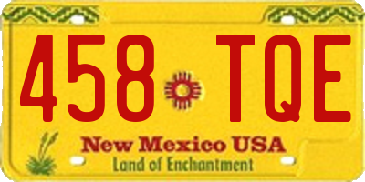 NM license plate 458TQE