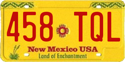 NM license plate 458TQL