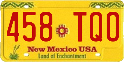 NM license plate 458TQO