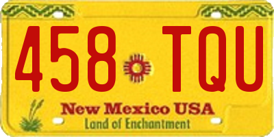 NM license plate 458TQU