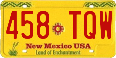NM license plate 458TQW