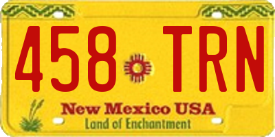 NM license plate 458TRN
