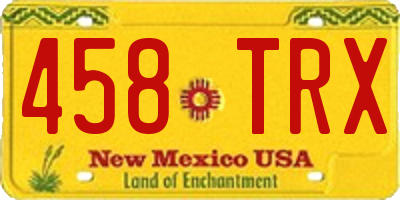NM license plate 458TRX