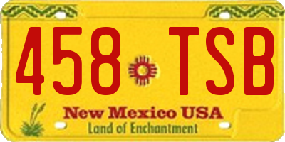 NM license plate 458TSB