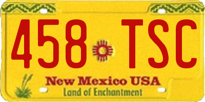 NM license plate 458TSC