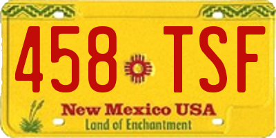 NM license plate 458TSF