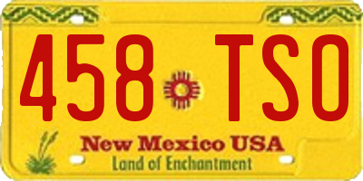 NM license plate 458TSO