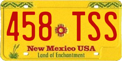 NM license plate 458TSS