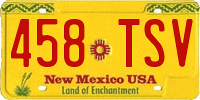 NM license plate 458TSV