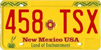 NM license plate 458TSX