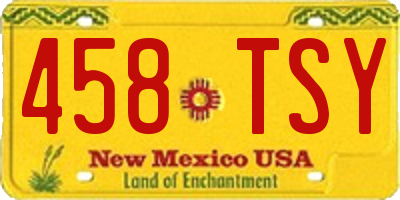 NM license plate 458TSY