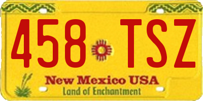 NM license plate 458TSZ