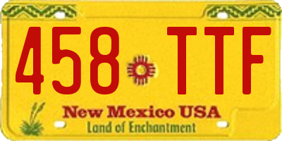 NM license plate 458TTF