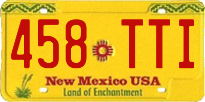 NM license plate 458TTI