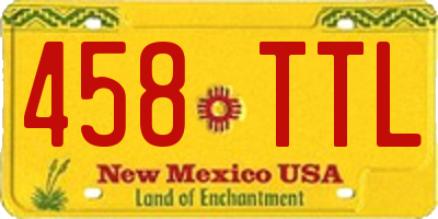 NM license plate 458TTL