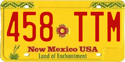NM license plate 458TTM
