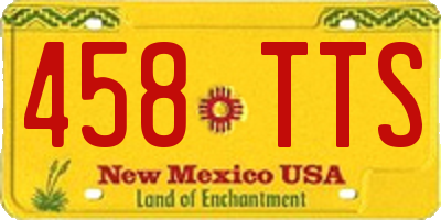NM license plate 458TTS