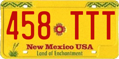 NM license plate 458TTT