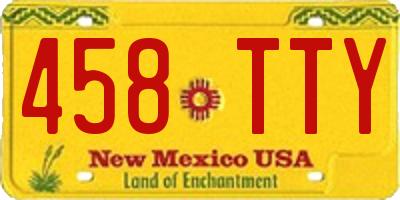 NM license plate 458TTY