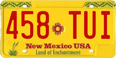 NM license plate 458TUI