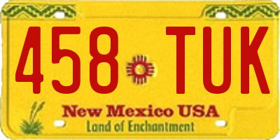 NM license plate 458TUK