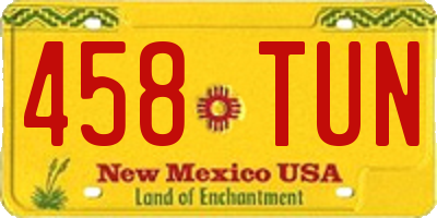 NM license plate 458TUN